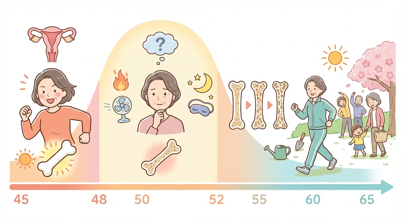 更年期の体の変化と骨への影響タイムライン