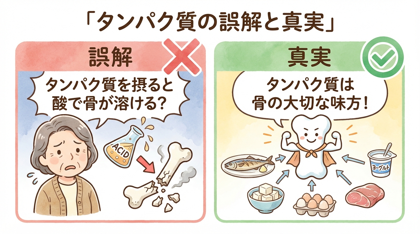 「タンパク質で骨が溶ける」は誤解