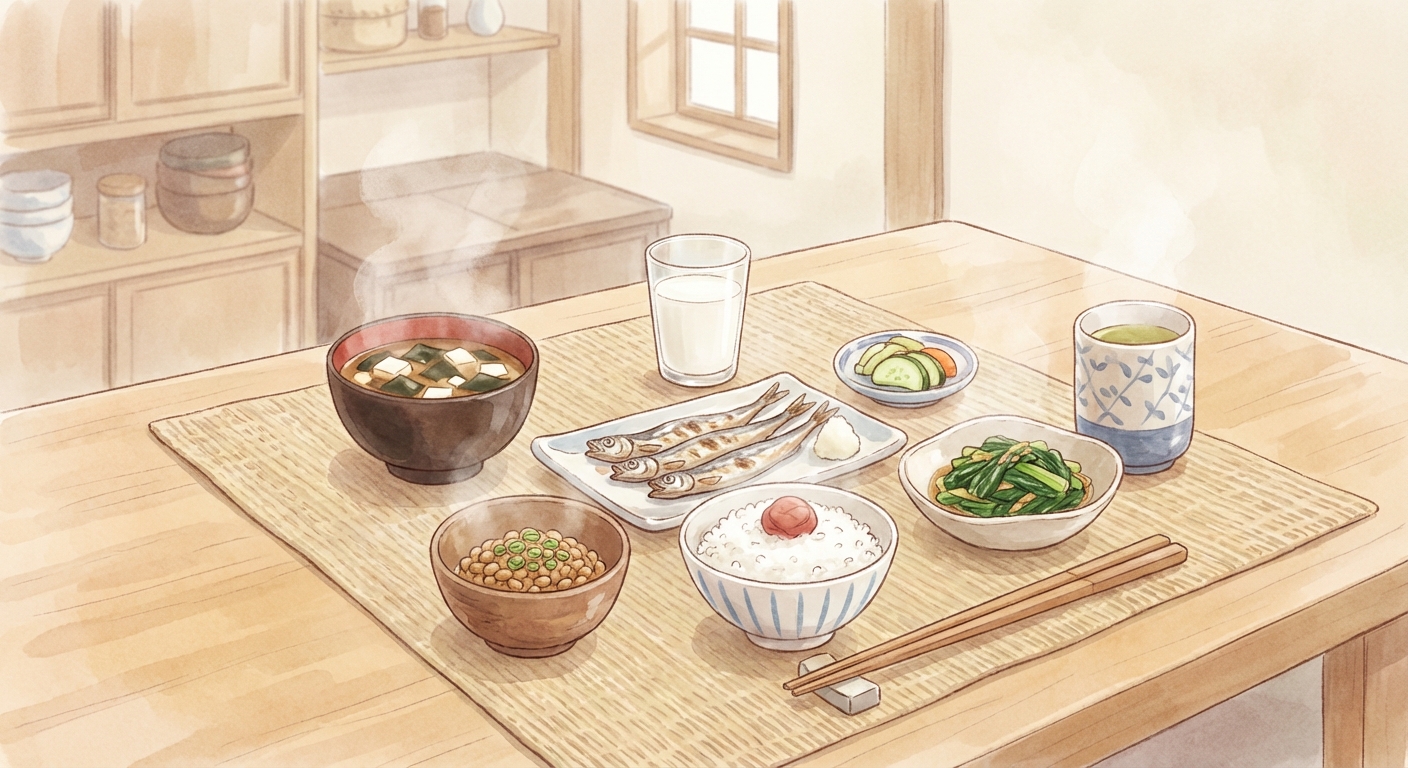 カルシウム豊富な和食の朝ごはん