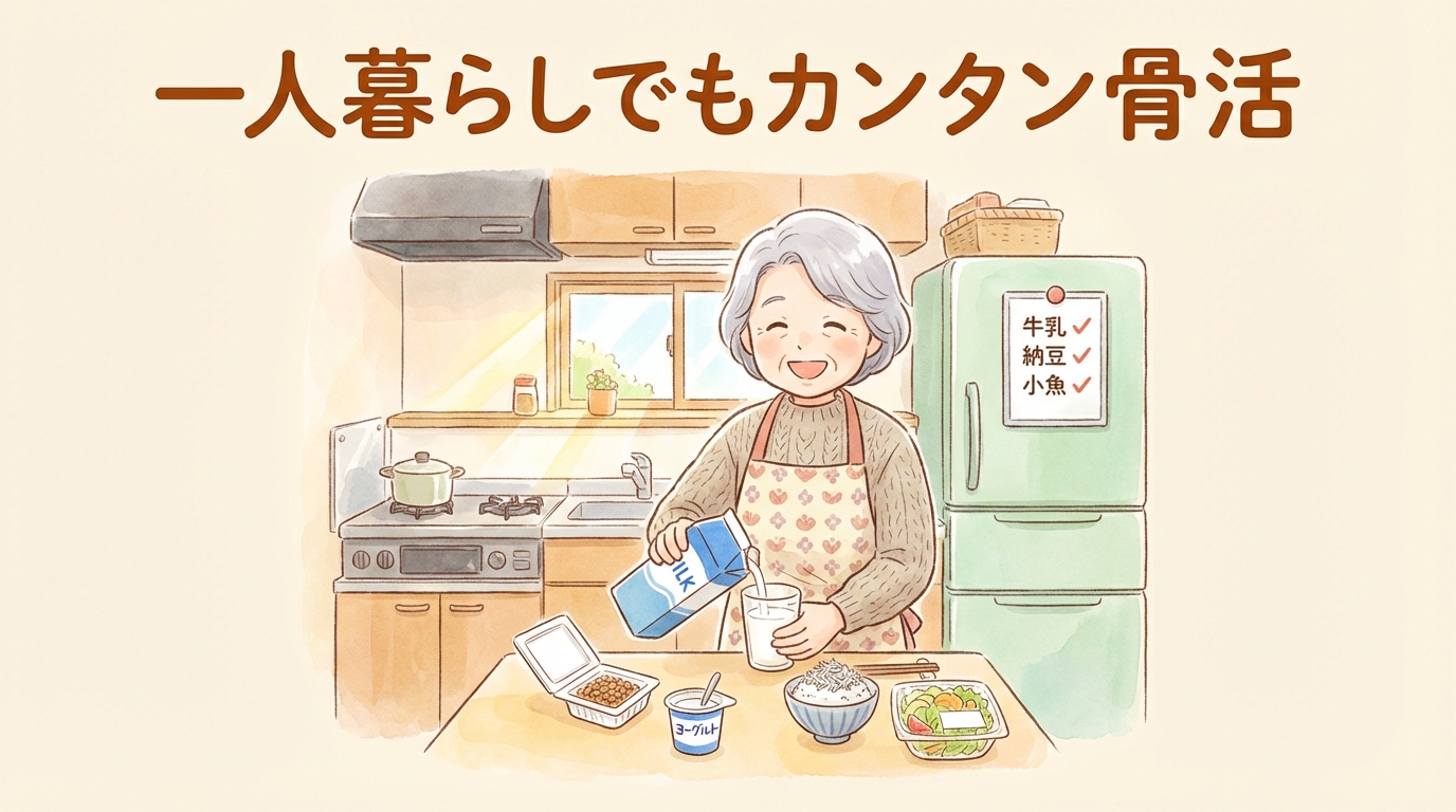一人暮らしでも簡単にできる骨活食卓