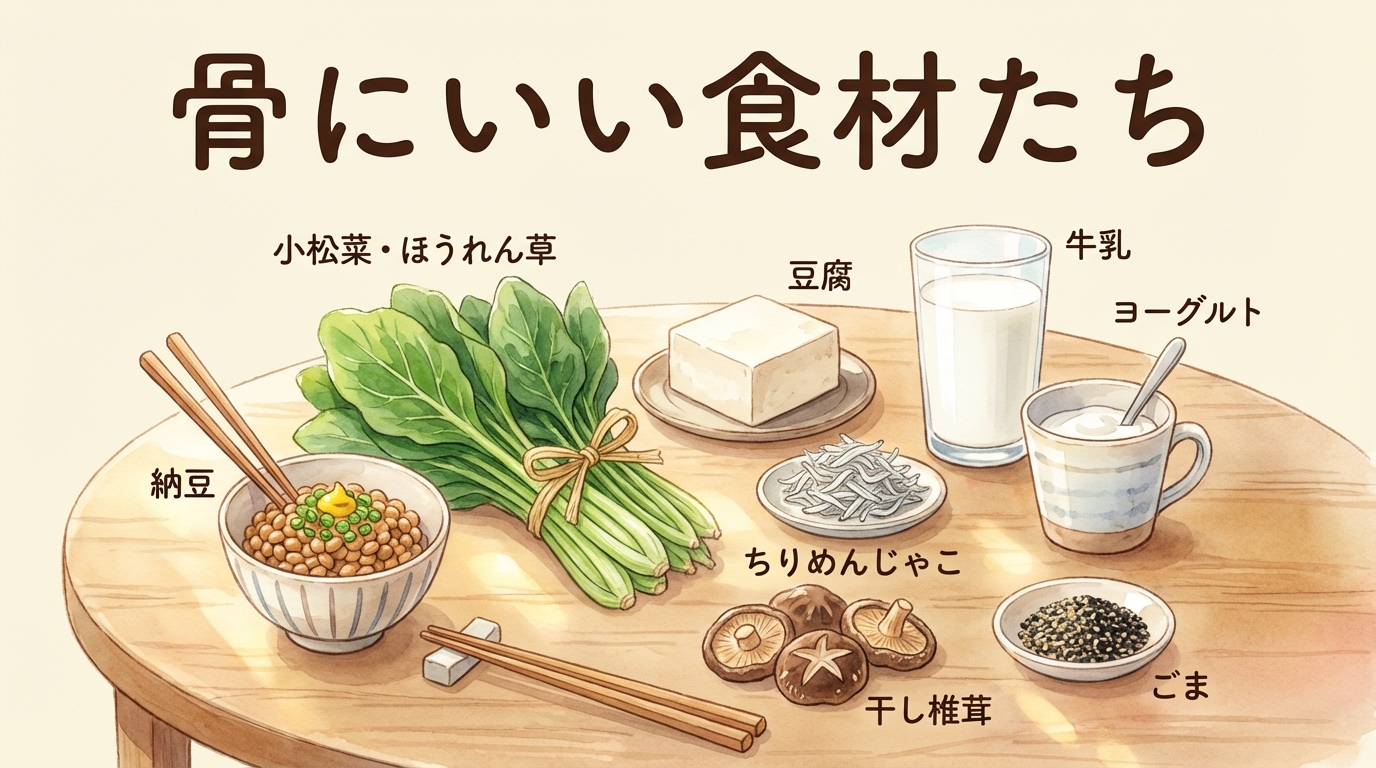 骨にいい食材(納豆・緑黄色野菜)