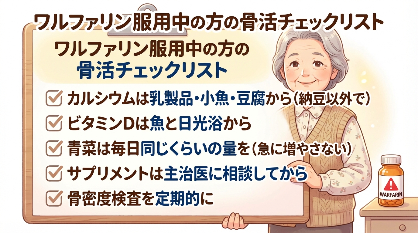 ワルファリン服用中の方の骨活チェックリスト