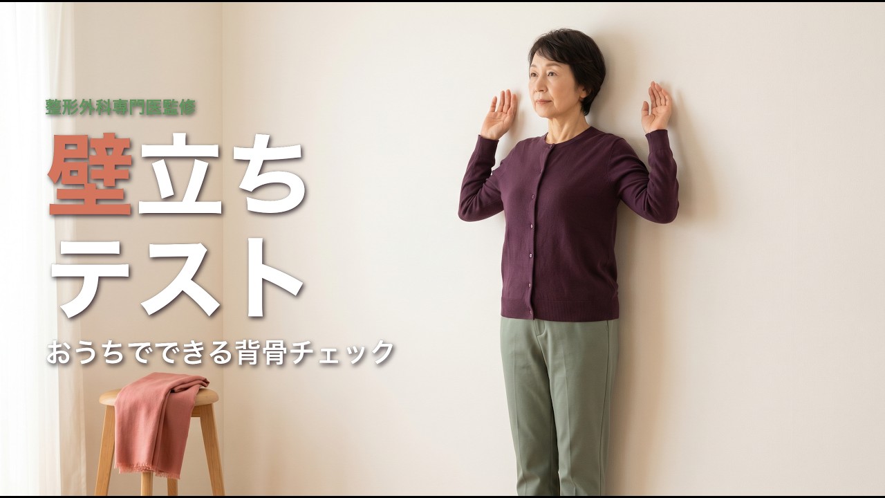 壁立ちテストで背骨チェック おうちでできる骨粗鬆症セルフ確認
